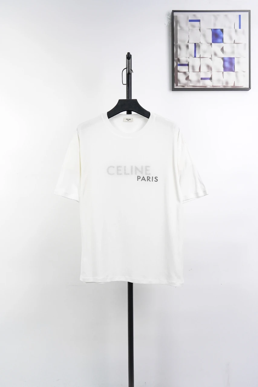 CELINE White Double-Layer Mesh Logo T-Shirt product photo from LabelPicks
