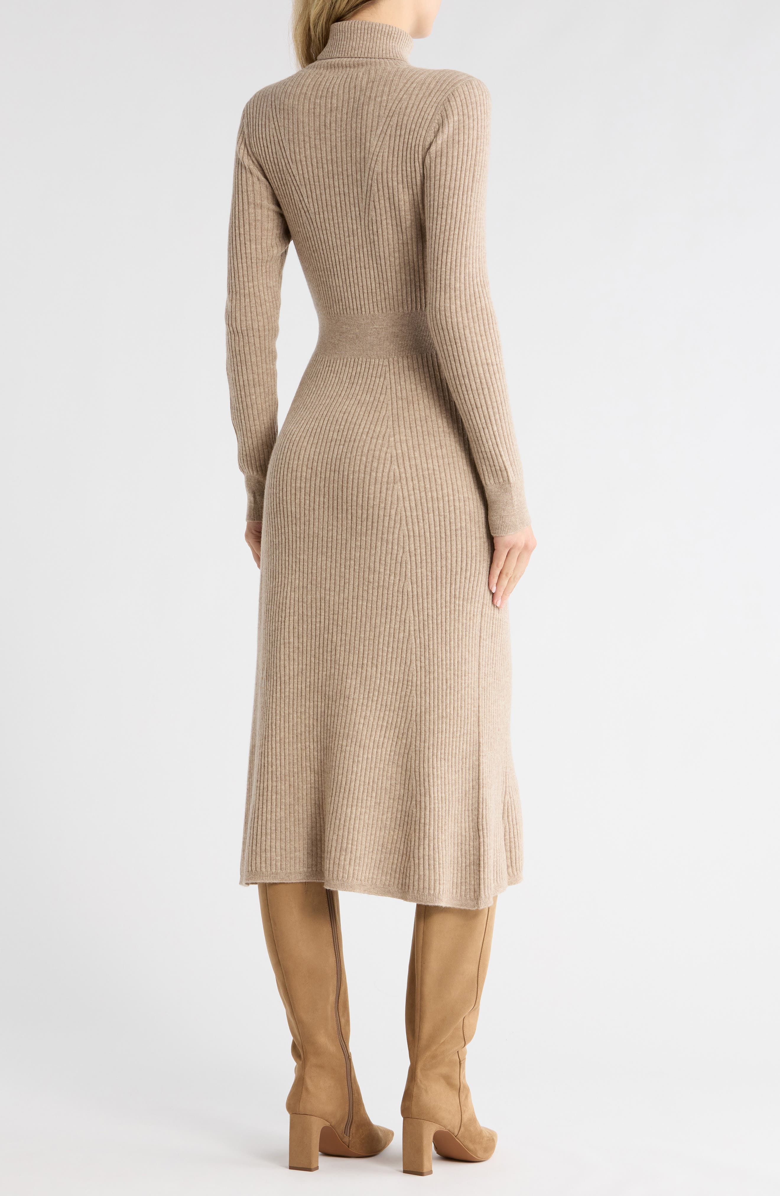 Derek Lam 10 Crosby Diana Long Sleeve Wool Turtleneck Sweater Dress