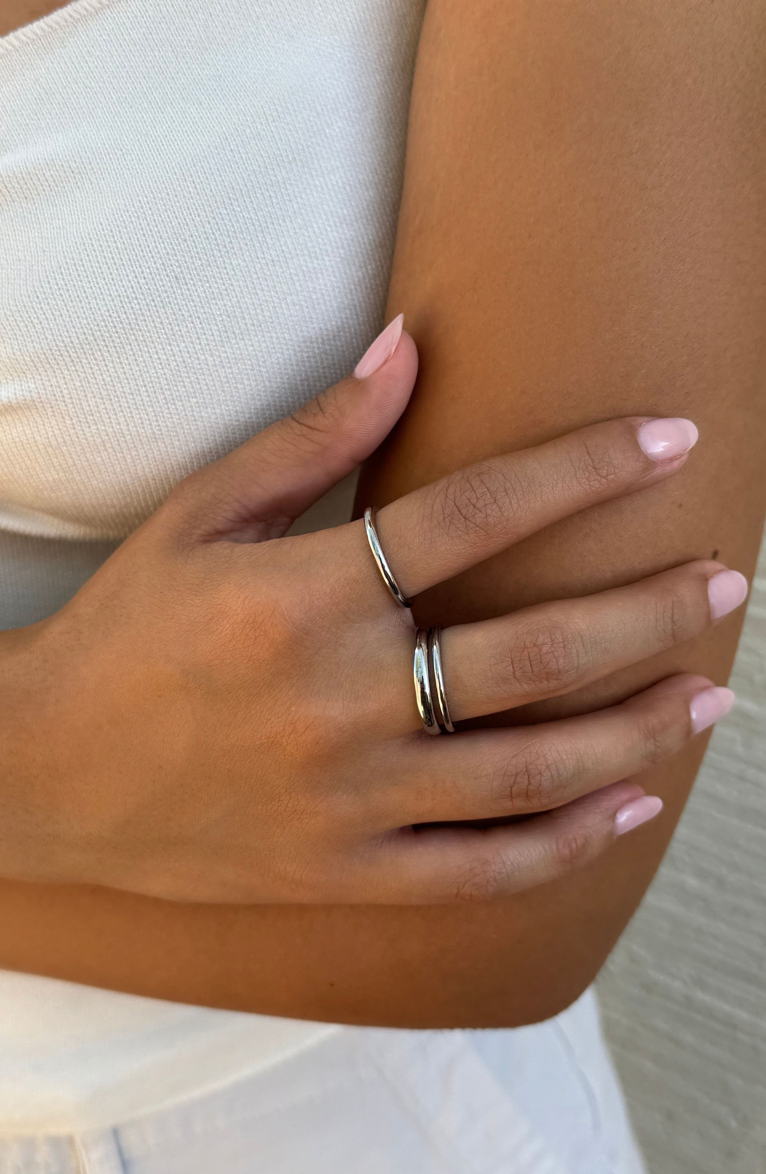 Adornia Set of 3 Stackable Band Rings