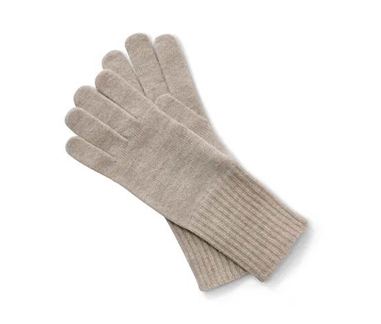 Strickhandschuhe mit Wolle, taupe