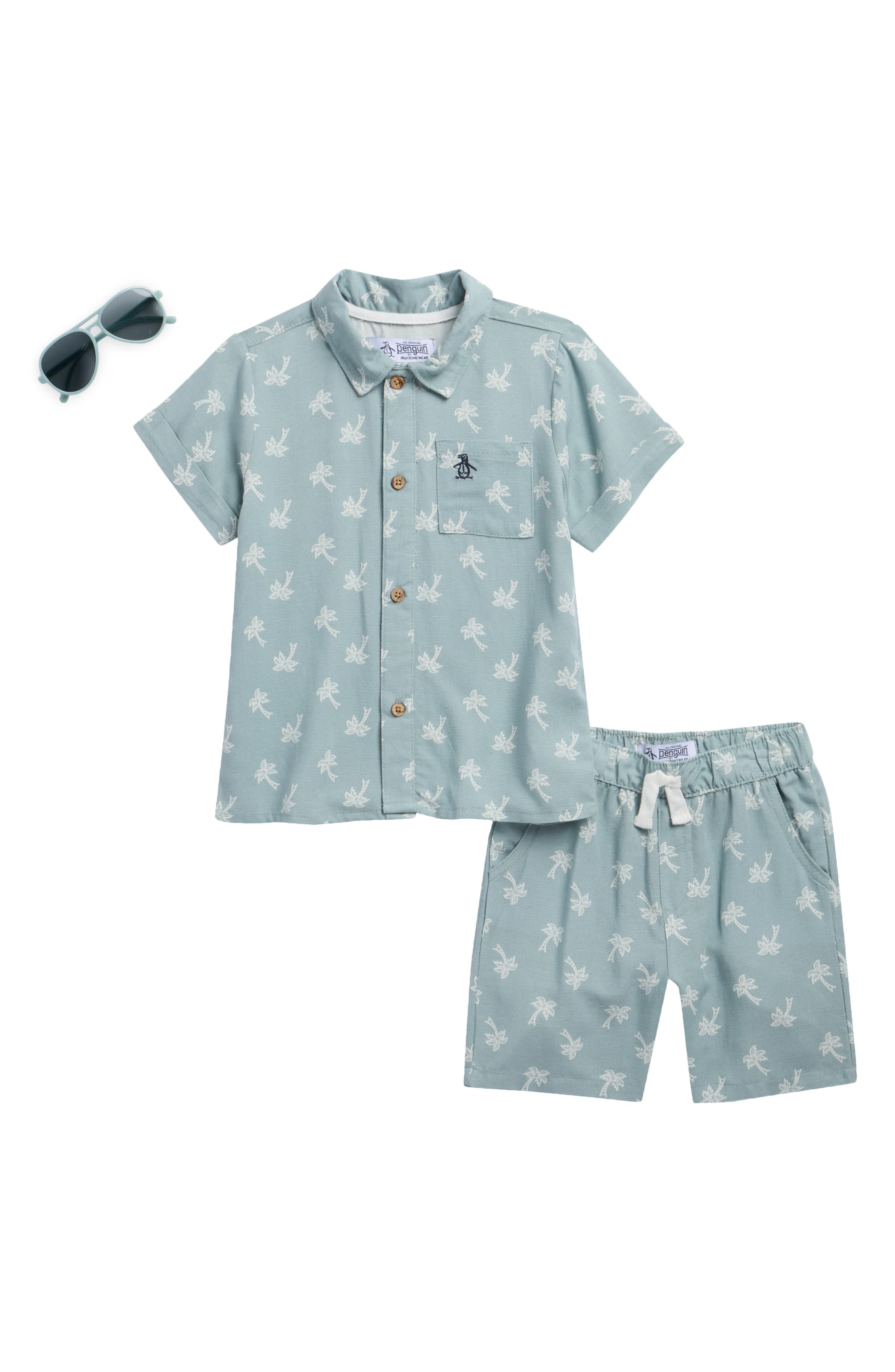 Original Penguin Kids' Print Camp Shirt & Shorts Set