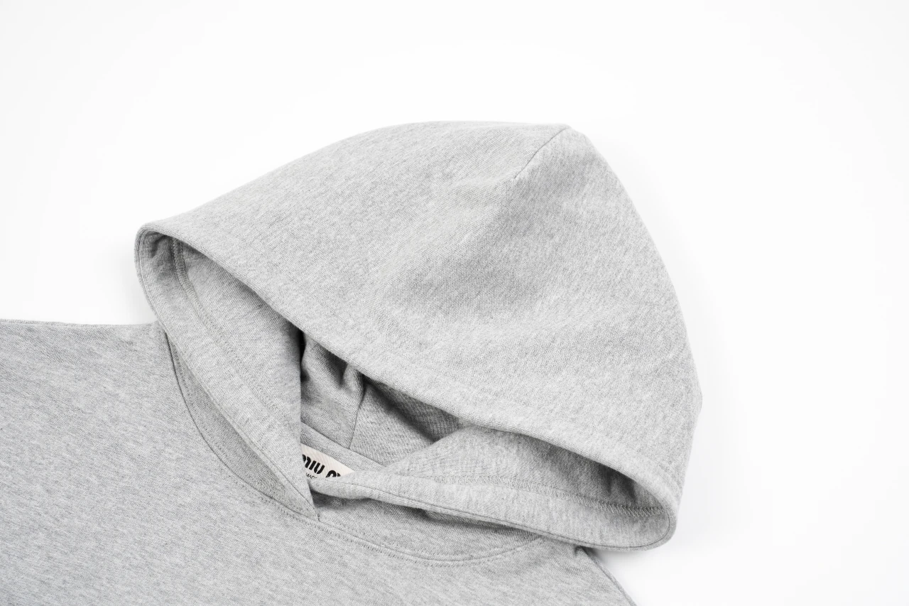 Miu Miu Heather Grey Cropped Hoodie product photo from LabelPicks