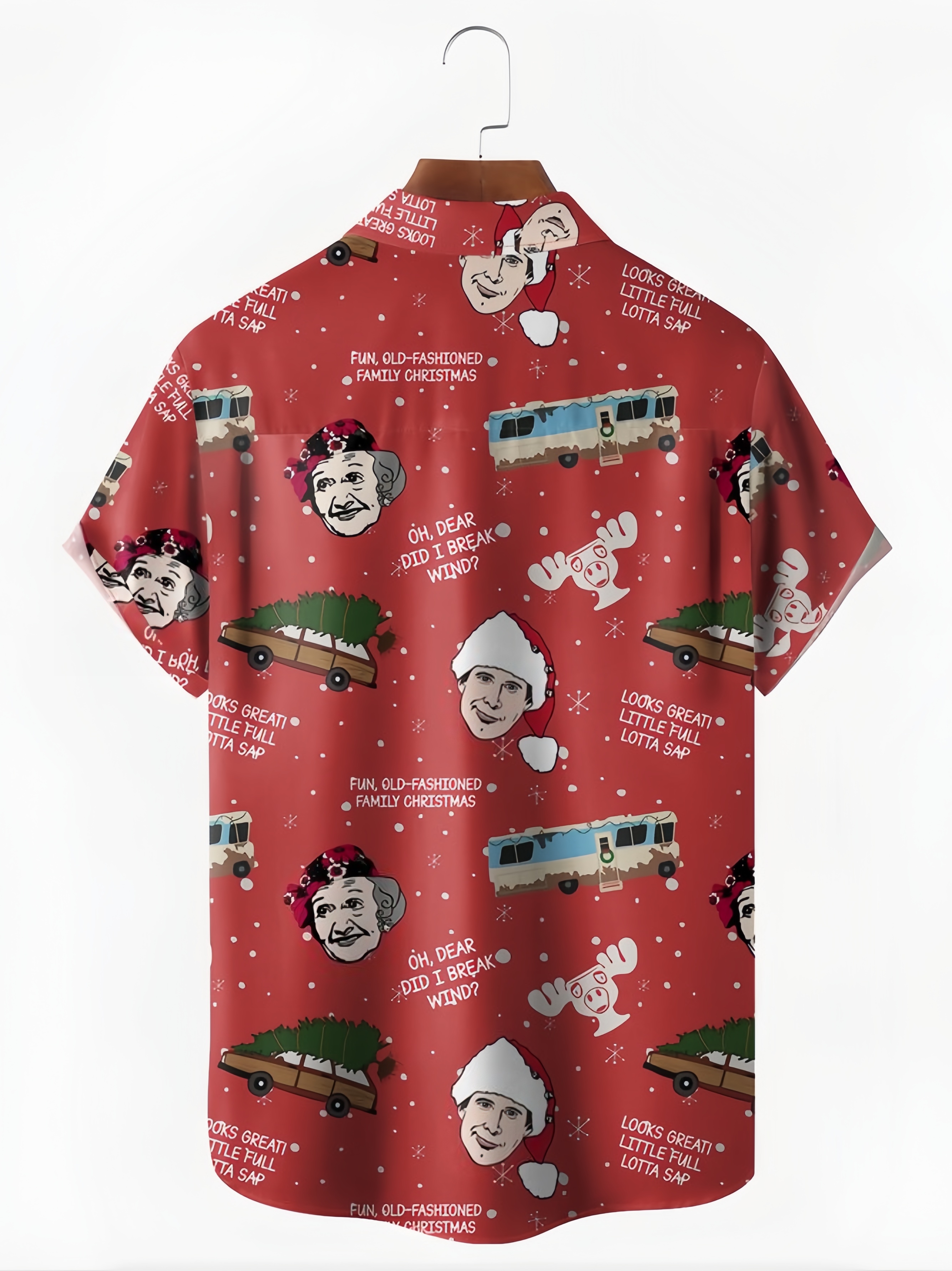 Santa Claus Pocket Short Sleeve Casual Shirt