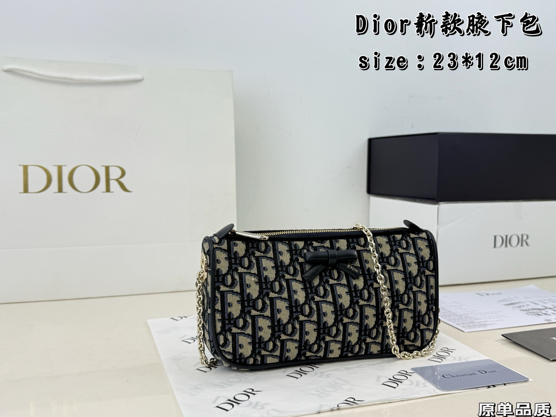 Dior Dark blue monogram underarm bag