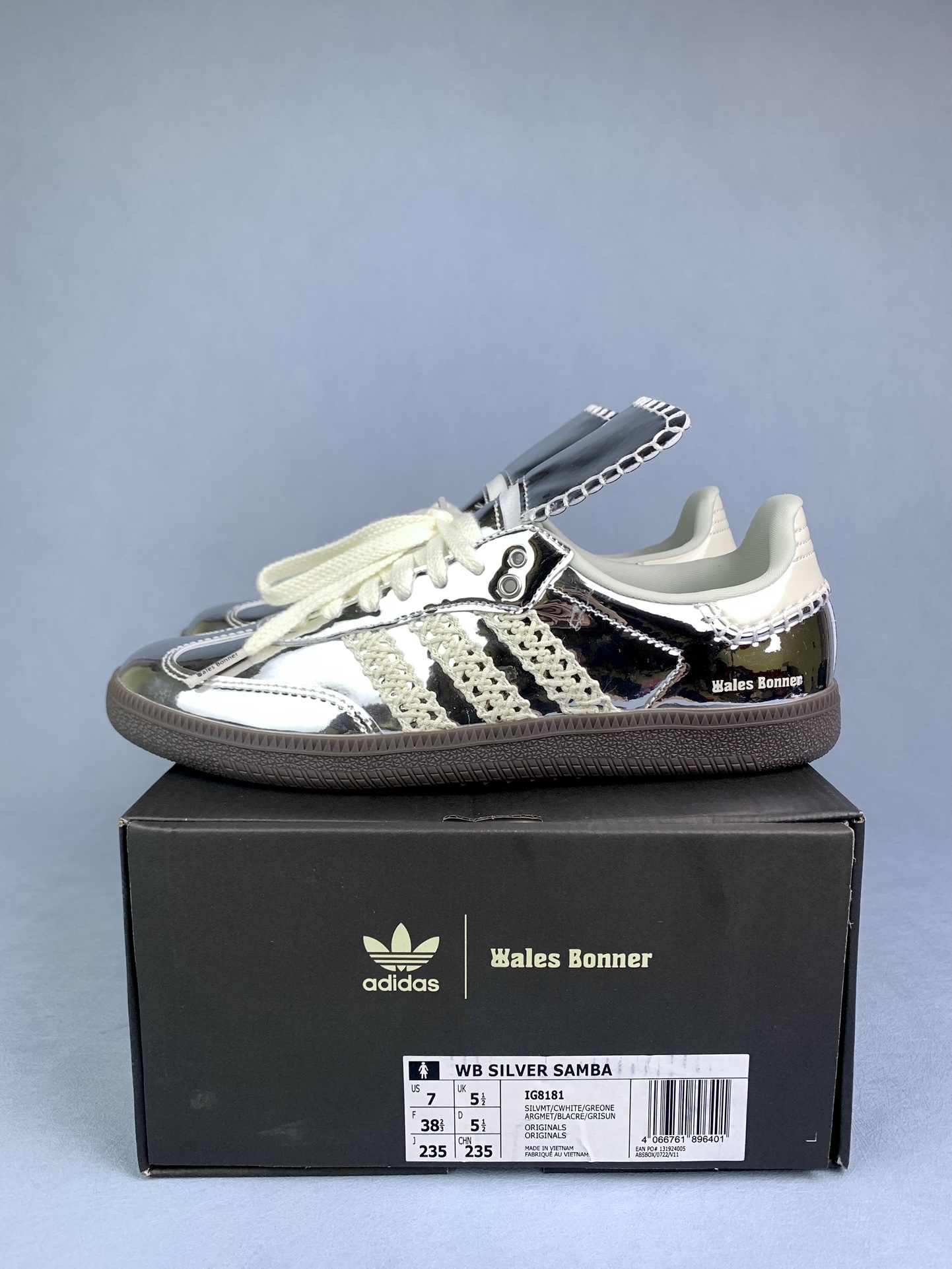 Wales Bonner x adidas Silver Samba Shoes