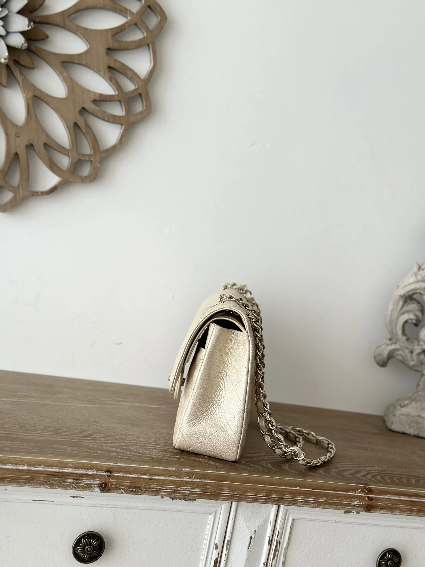 Chanel Beige Classic Flap Calfskin Shoulder Bag product photo from LabelPicks