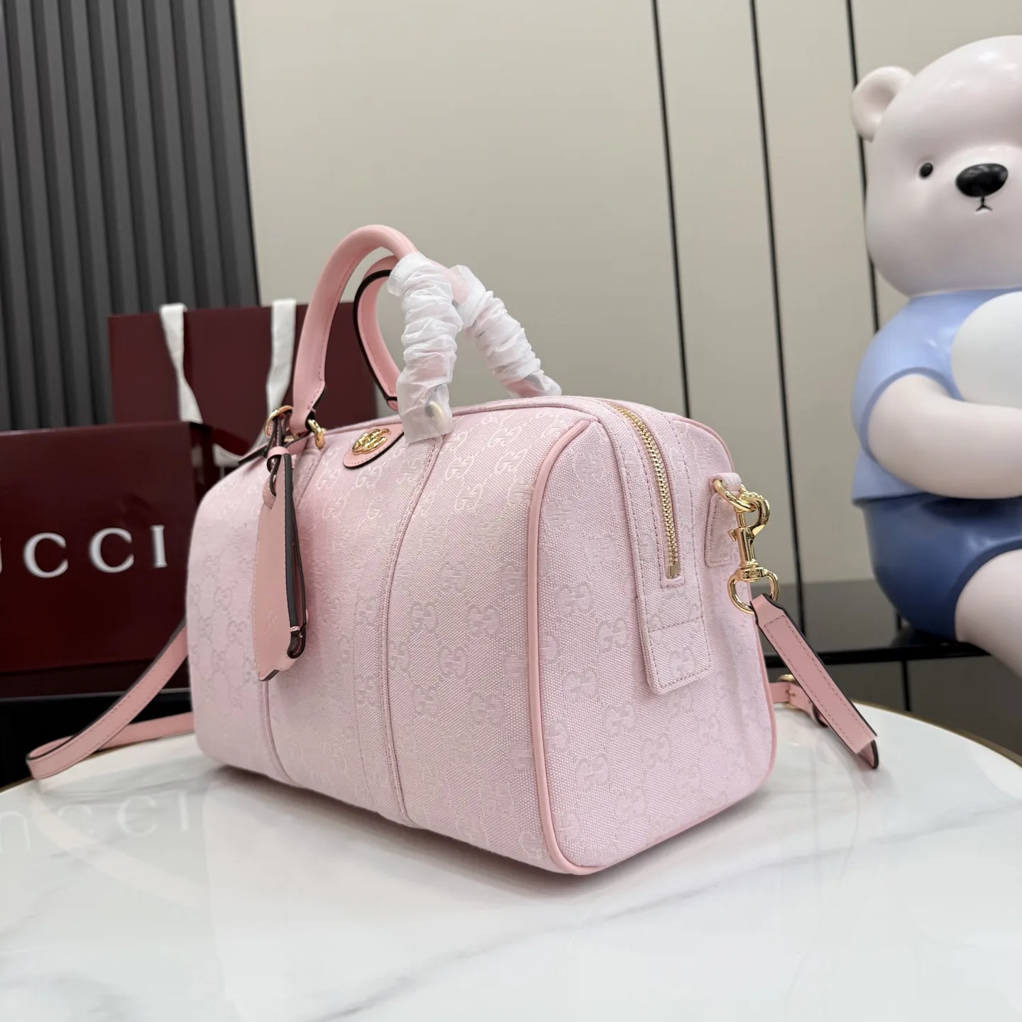 Gucci Pink Ophidia GG Supreme Canvas Top Handle Bag product photo from LabelPicks