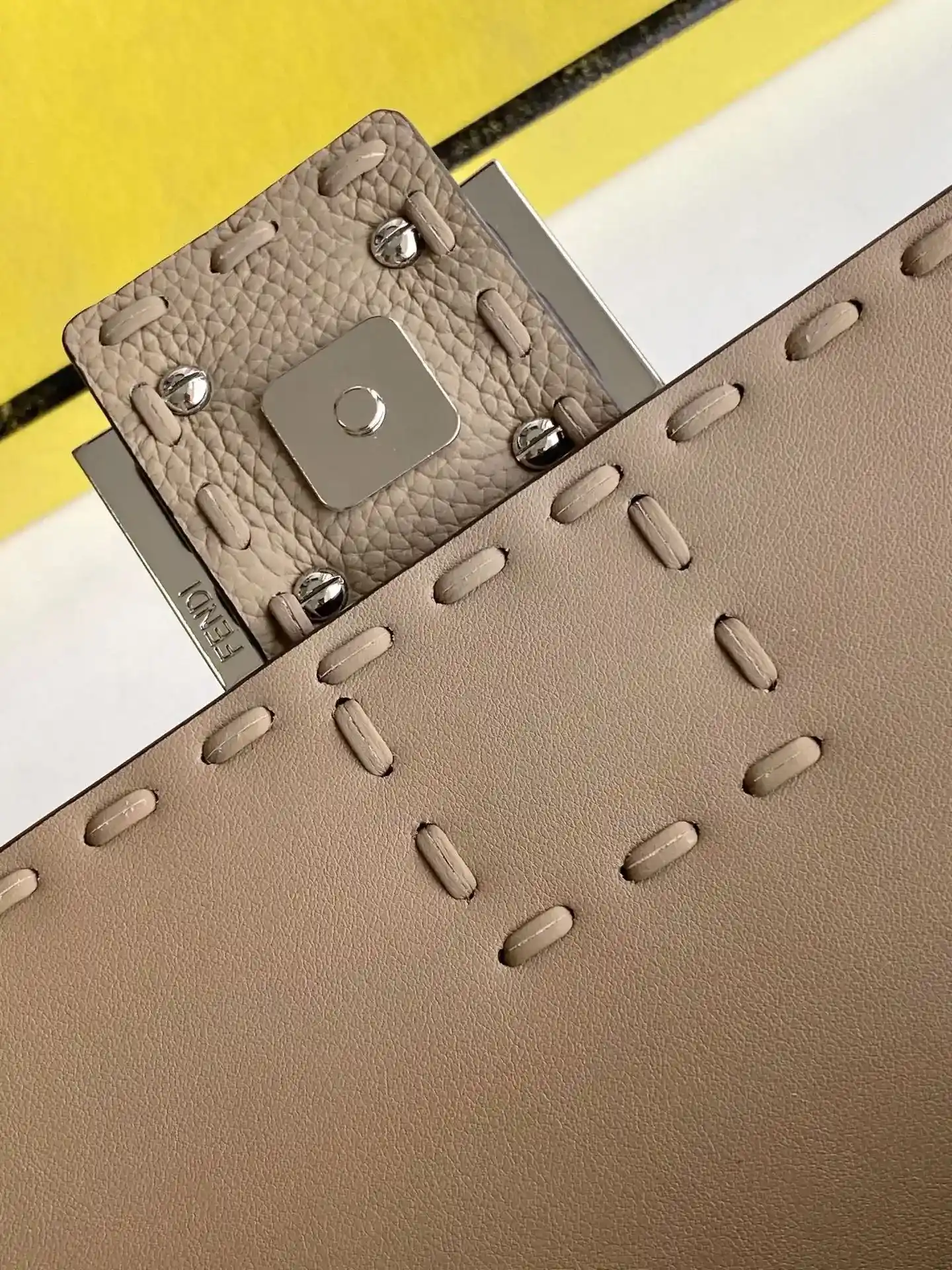 Fendi Baguette Grey Grained Leather Shoulder Bag product photo from LabelPicks