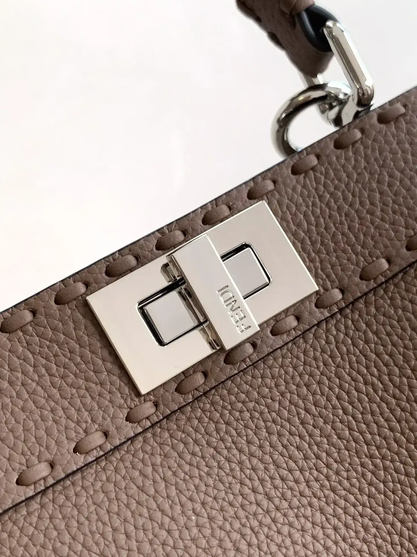 Fendi Peekaboo Brown Calfskin Top Handle Bag product photo from LabelPicks