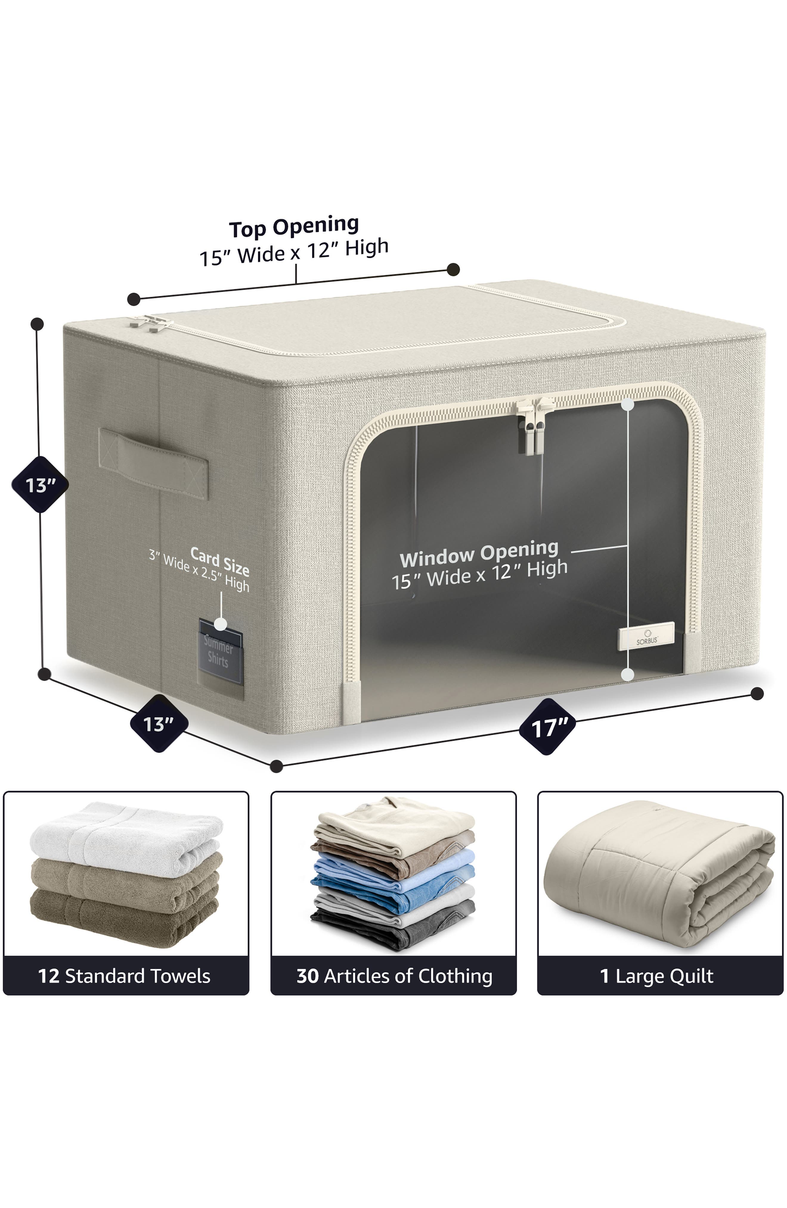 SORBUS 3-Pack Foldable Storage Boxes