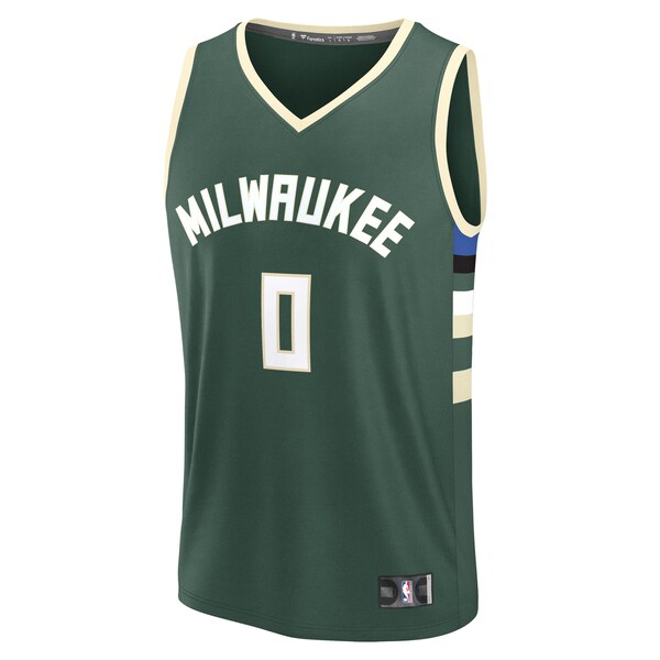 Damian Lillard Milwaukee Bucks  Youth Fast Break Replica Player Jersey - Icon Edition - Hunter Green