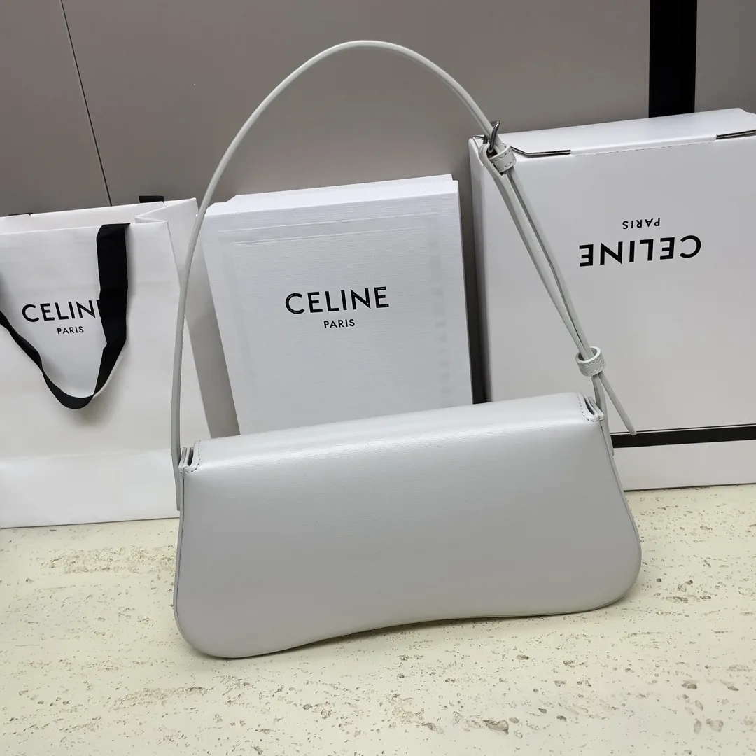 Celine Triomphe Silver Lambskin Shoulder Bag product photo from LabelPicks