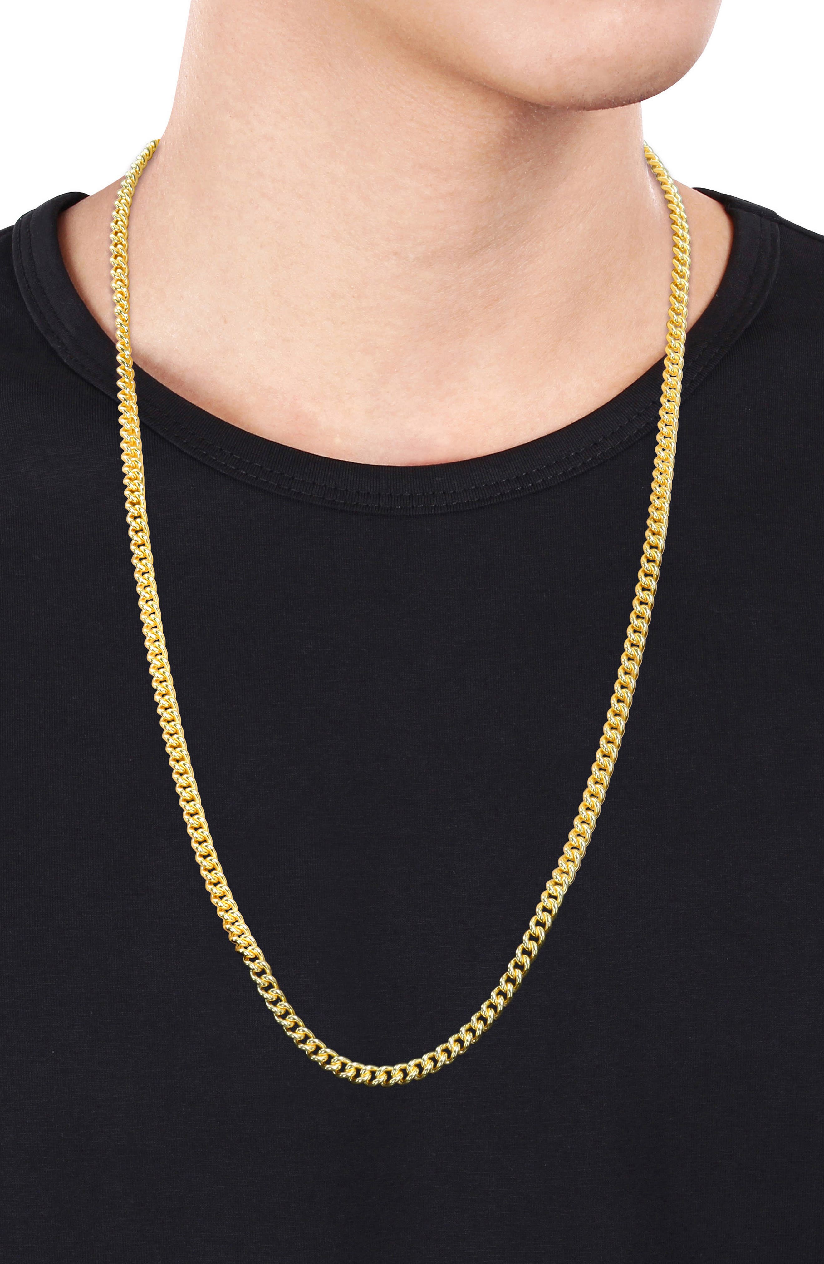 DELMAR 18K Gold Plated Curb Chain Link Necklace