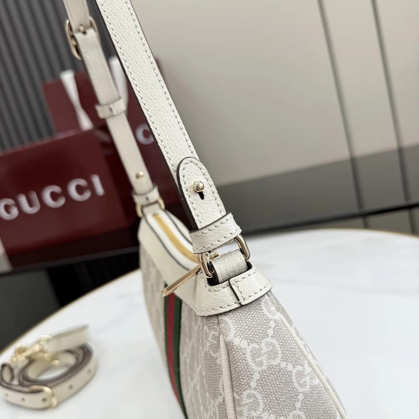 Gucci Ophidia White GG Supreme Canvas Shoulder Bag product photo from LabelPicks
