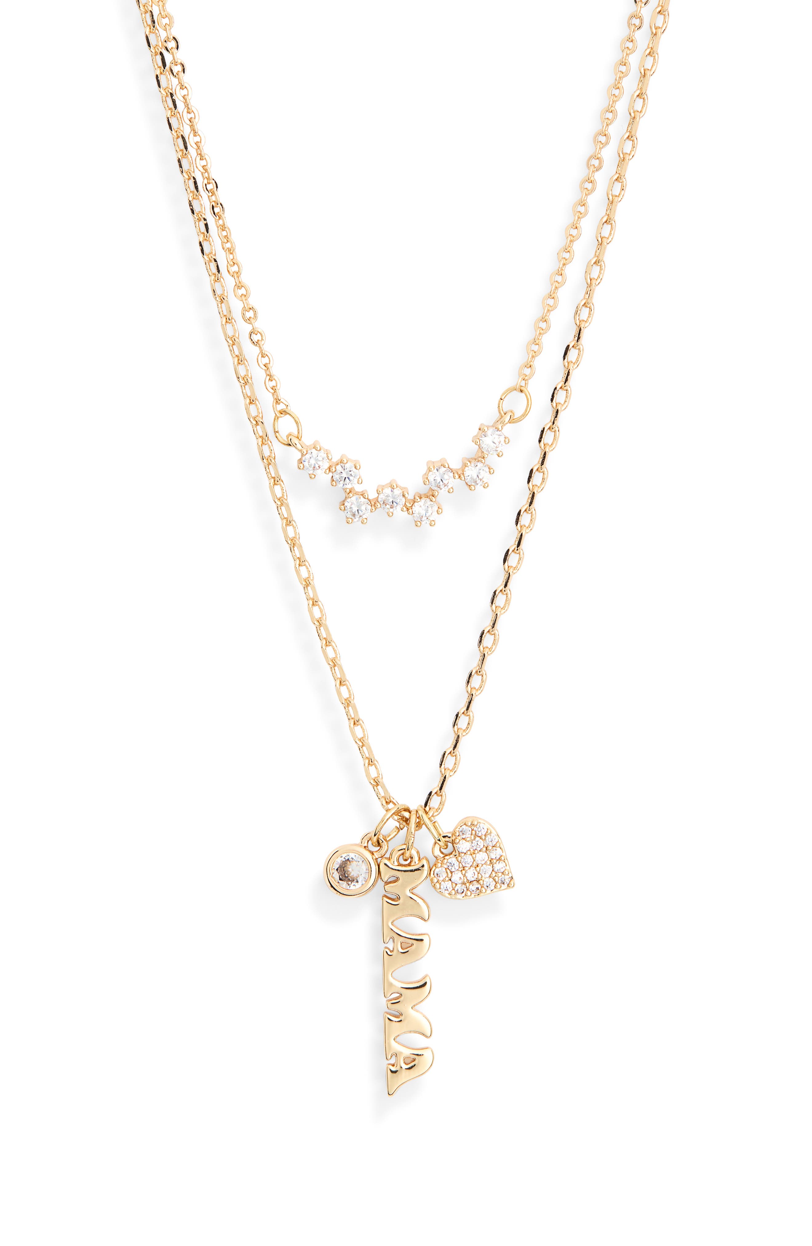 Leith Set of 2 Mama Cluster Charm Necklaces