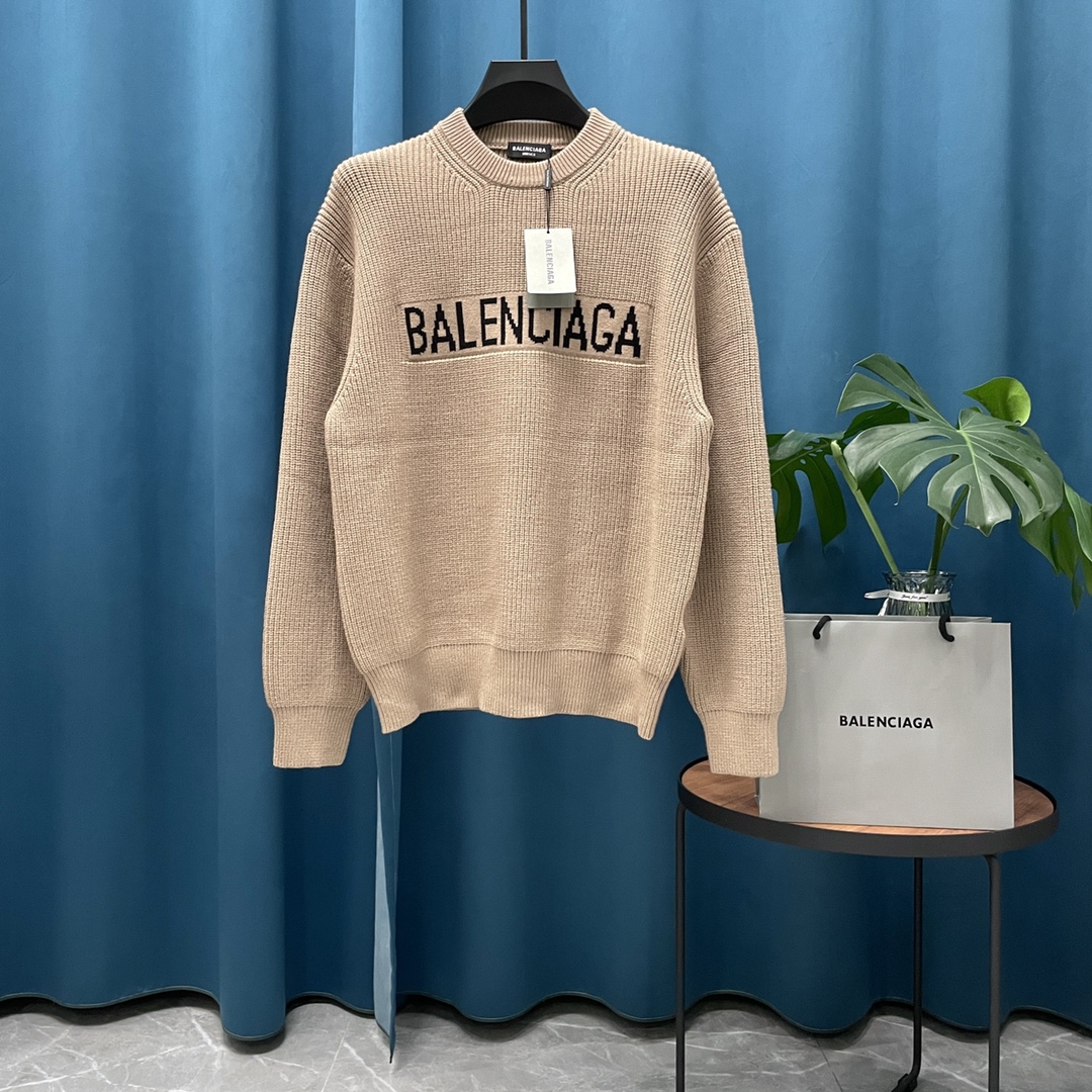 Jacquard Long Sleeve Wool Knitted Sweater