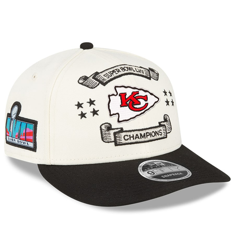 Kansas City Chiefs New Era Super Bowl LVII Champions Locker Room 9FIFTY Low Profile Snapback Hat - Cream