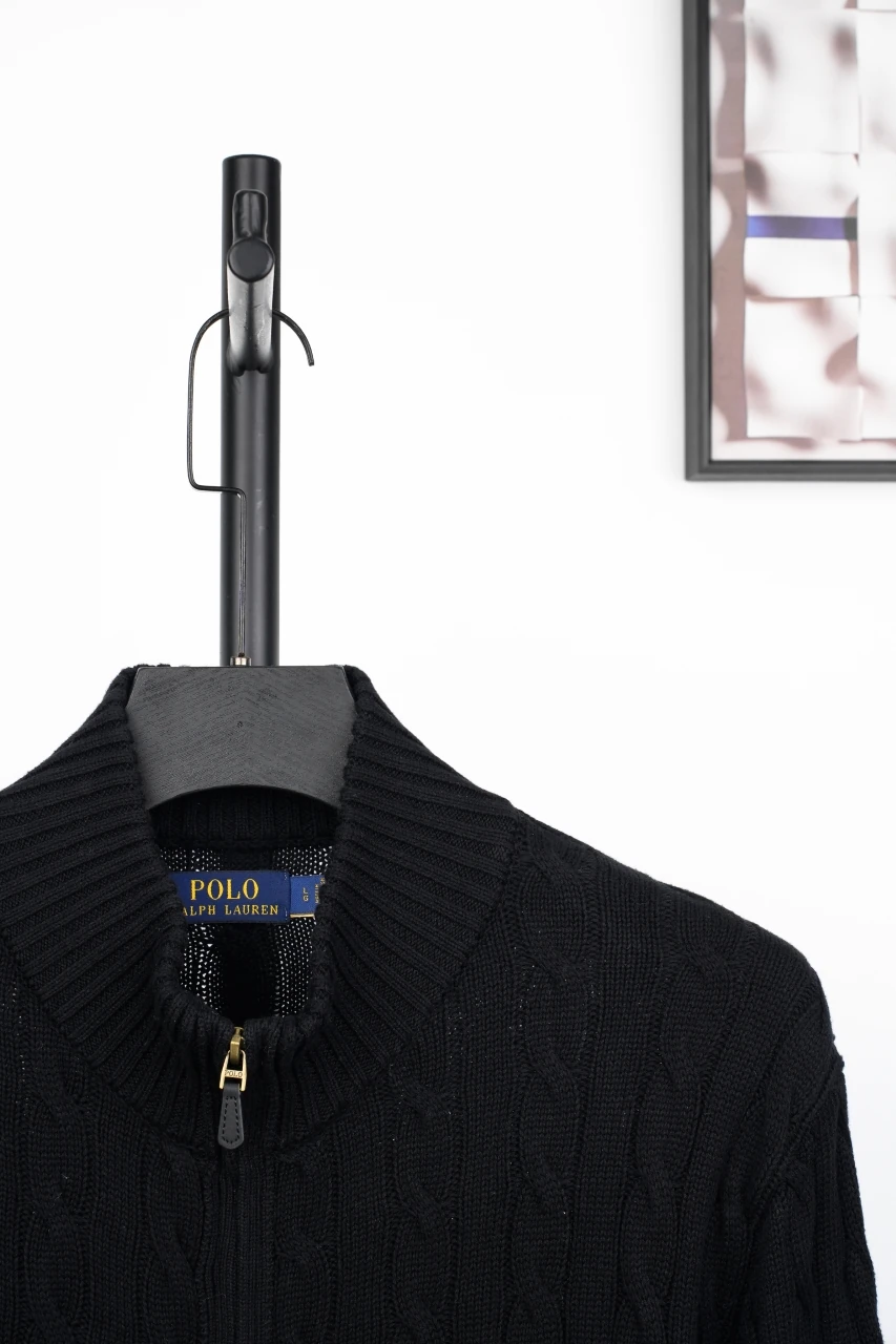 Ralph Lauren Black Pony Embroidered Half Zip Sweater product photo from LabelPicks