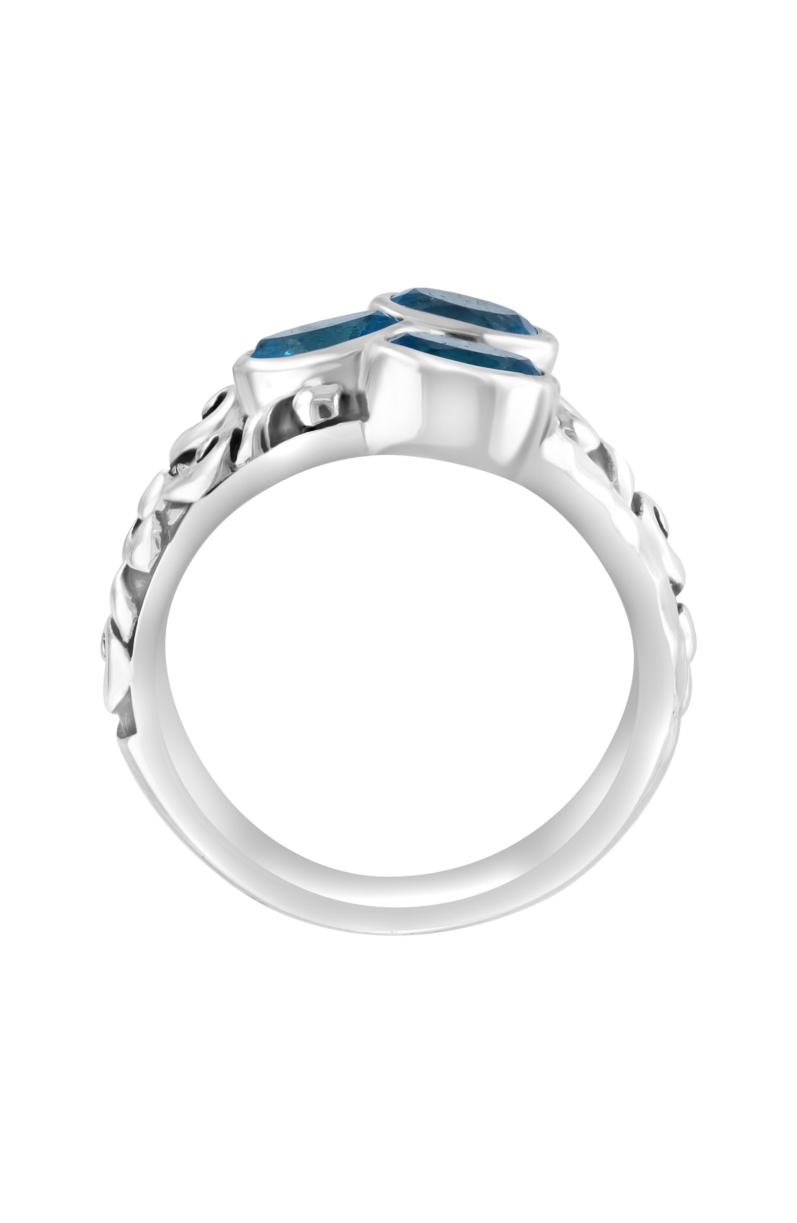 EFFY Sterling Silver Blue Topaz 3-Stone Ring
