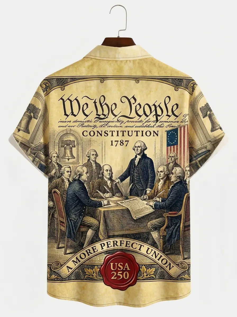 Men's printed shirts, We The People Constitution 1787 USA 250 Hawaiian Shirt