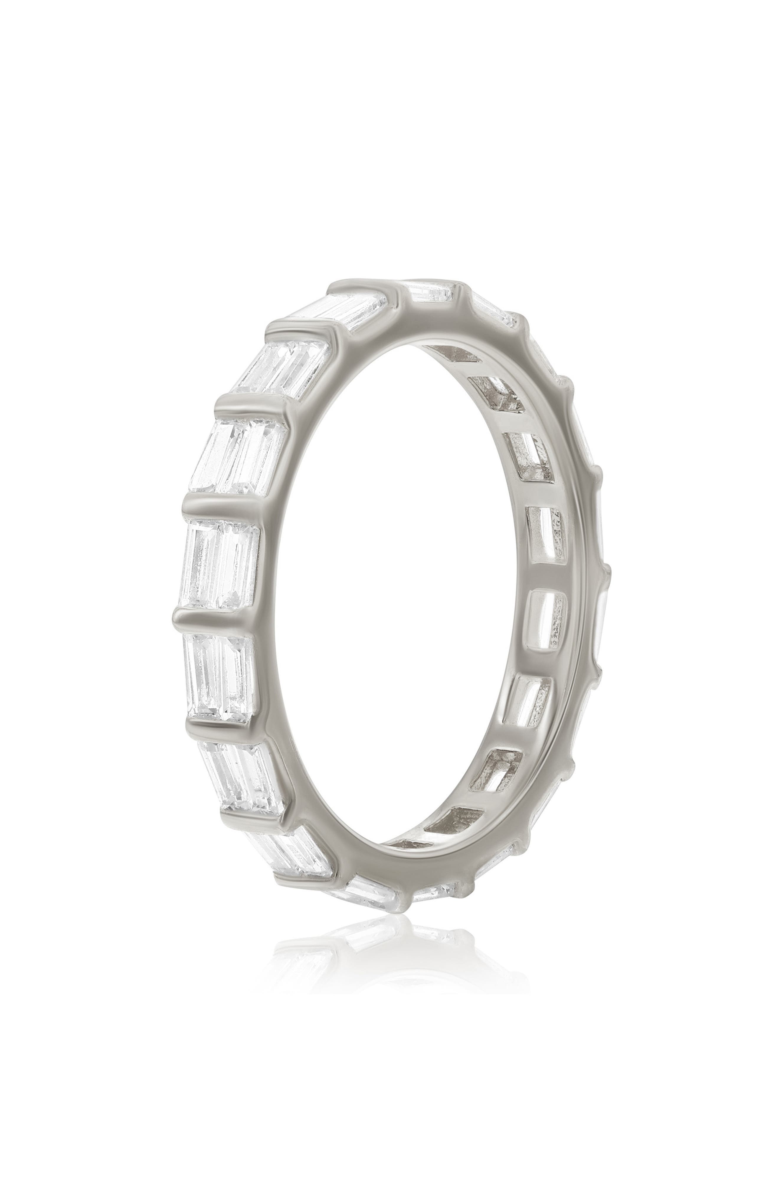 SUZY LEVIAN Baguette Cubic Zirconia Eternity Band Ring
