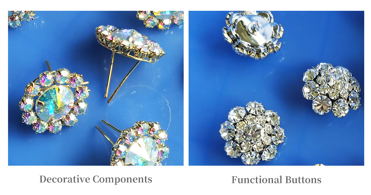 Decorative pendant and flower shaped crystal components