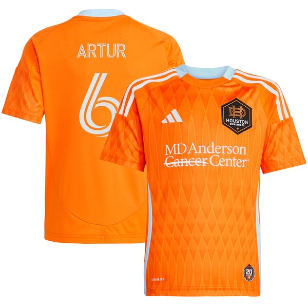 Artur Houston Dynamo FC adidas Youth 2025 Season 20 Replica Player Jersey - Orange