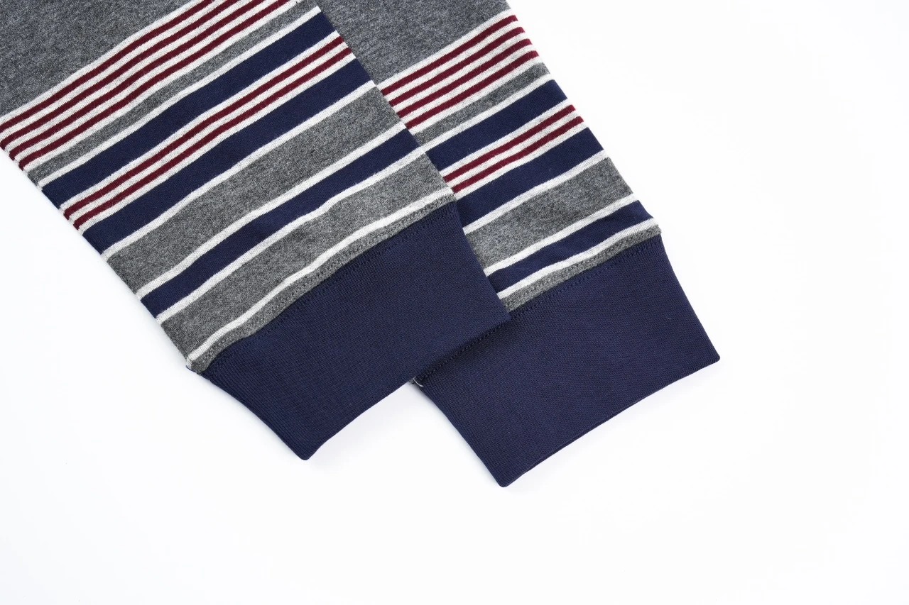 Miu Miu Purple Grey Stripe Crewneck Long Sleeve T-Shirt product photo from LabelPicks