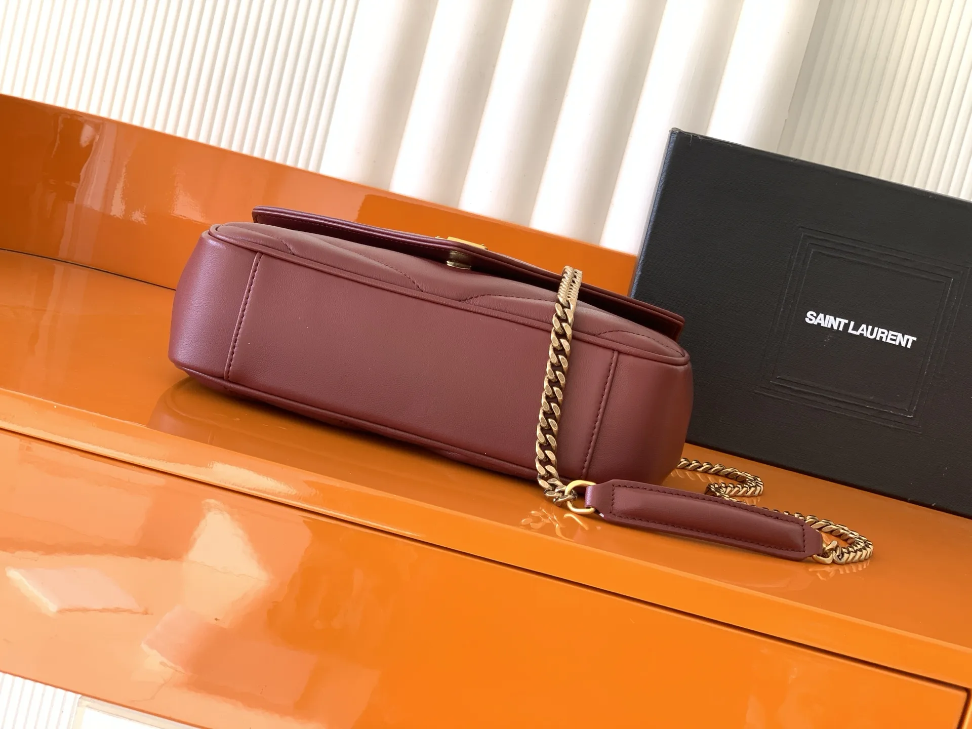 Saint Laurent Burgundy Loulou Lambskin Shoulder Bag product photo from LabelPicks
