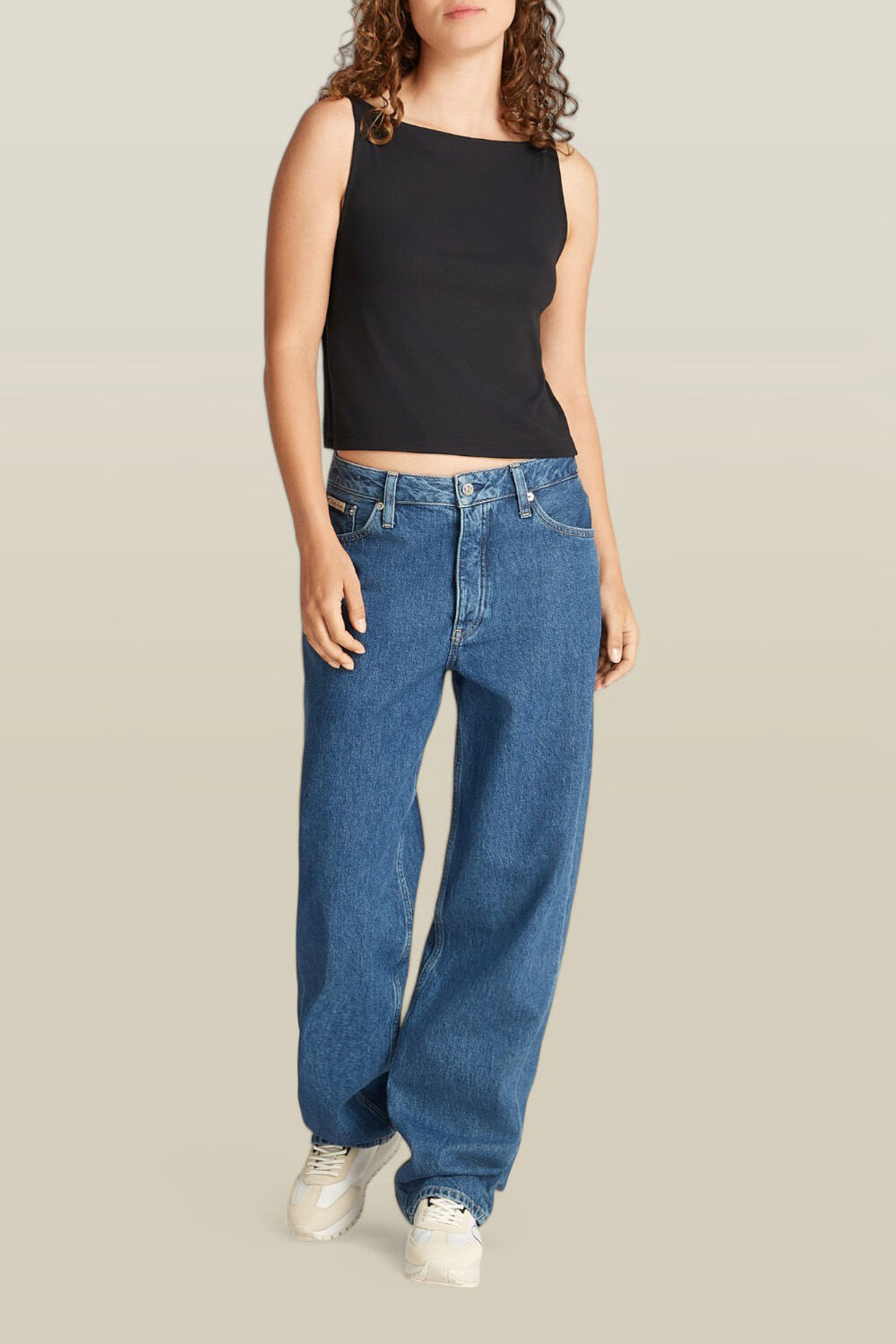 CALVIN KLEIN גופייה עם מחשוף גב