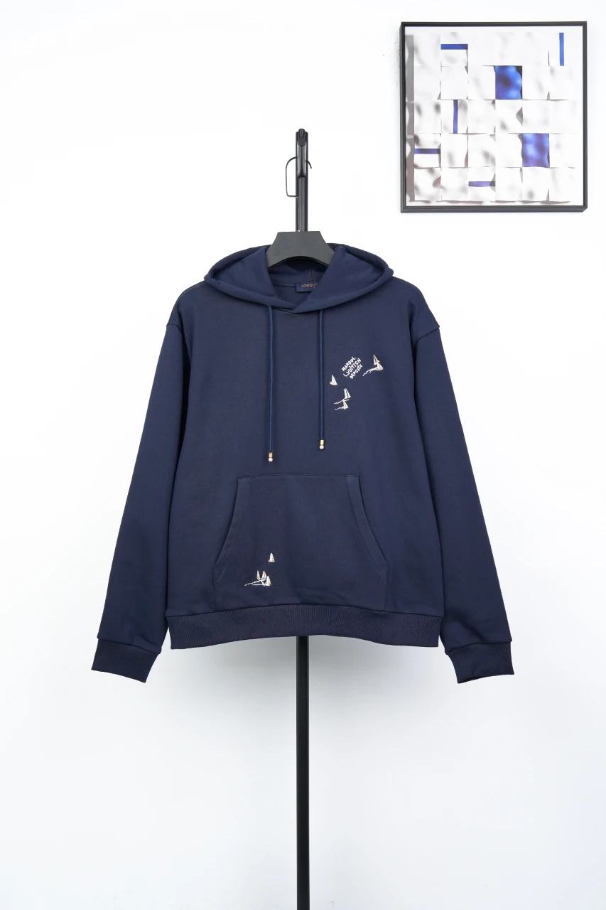 Louis Vuitton Navy Monogram Sailboat Embroidered Hoodie product photo from LabelPicks