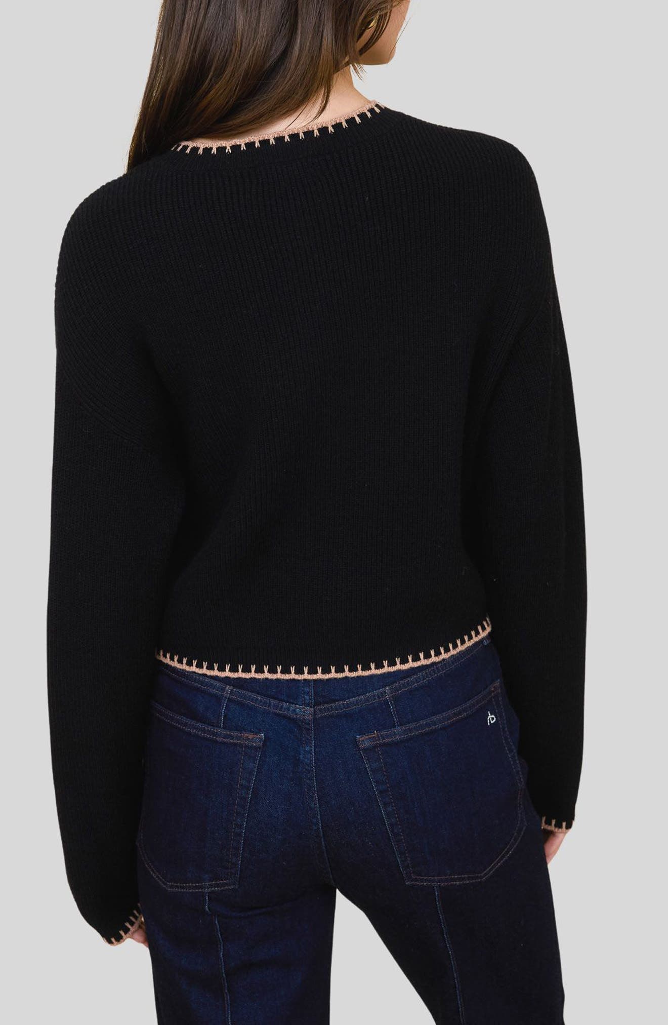 Blu Pepper Contrast Stitch Button Front Cardigan