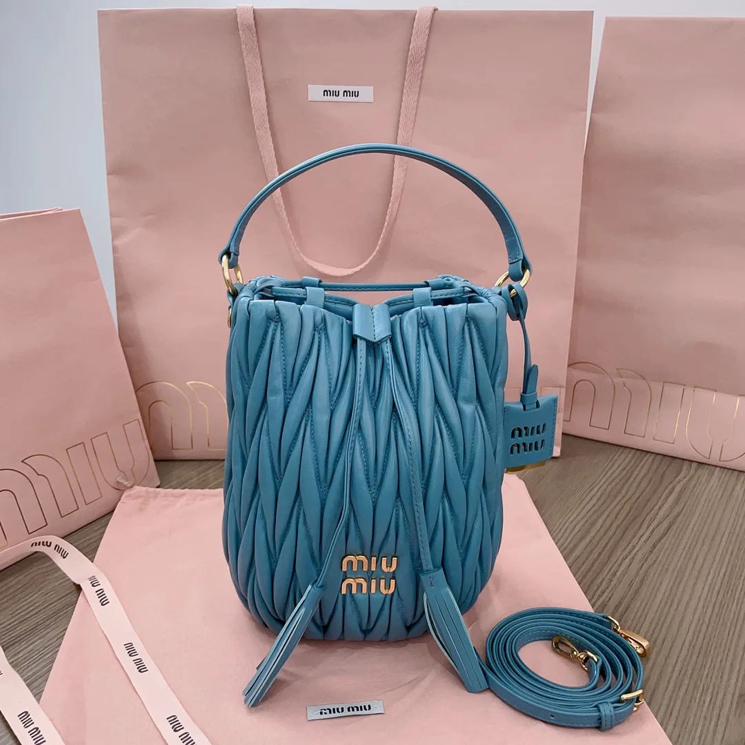 Miu Miu Lambskin Matelasse Bucket Bag product photo from LabelPicks