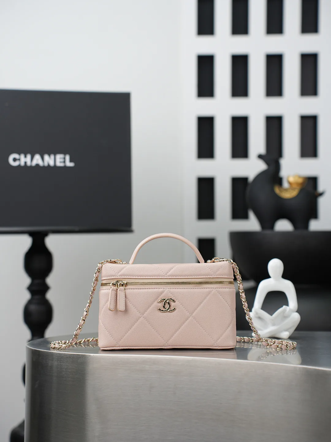 Chanel Beige Quilted Leather Top Handle Bag product photo from LabelPicks