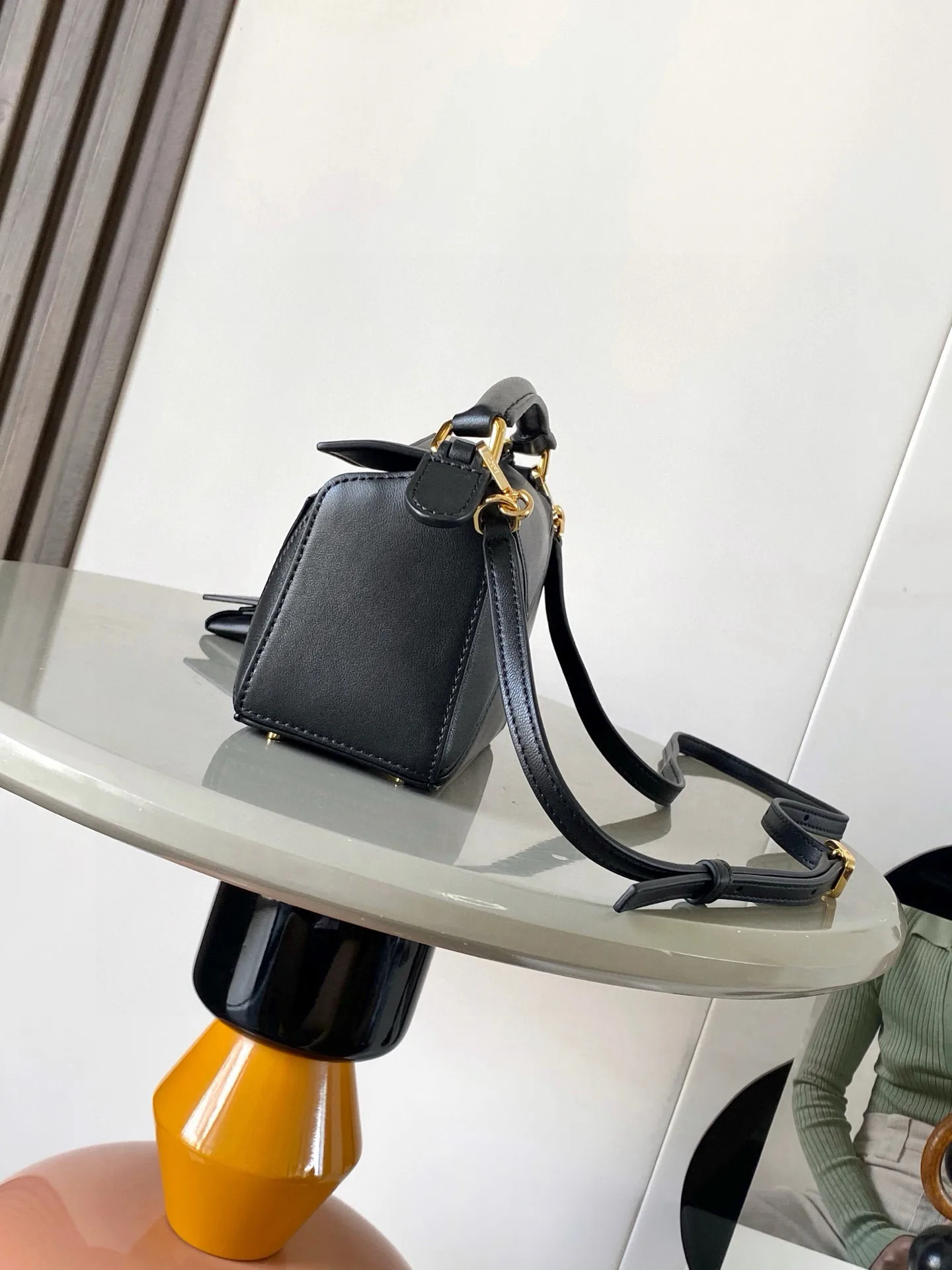 Loewe Puzzle Black Lambskin Top Handle Bag product photo from LabelPicks