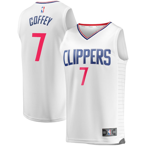 Amir Coffey LA Clippers  Fast Break Replica Player Jersey White - Association Edition