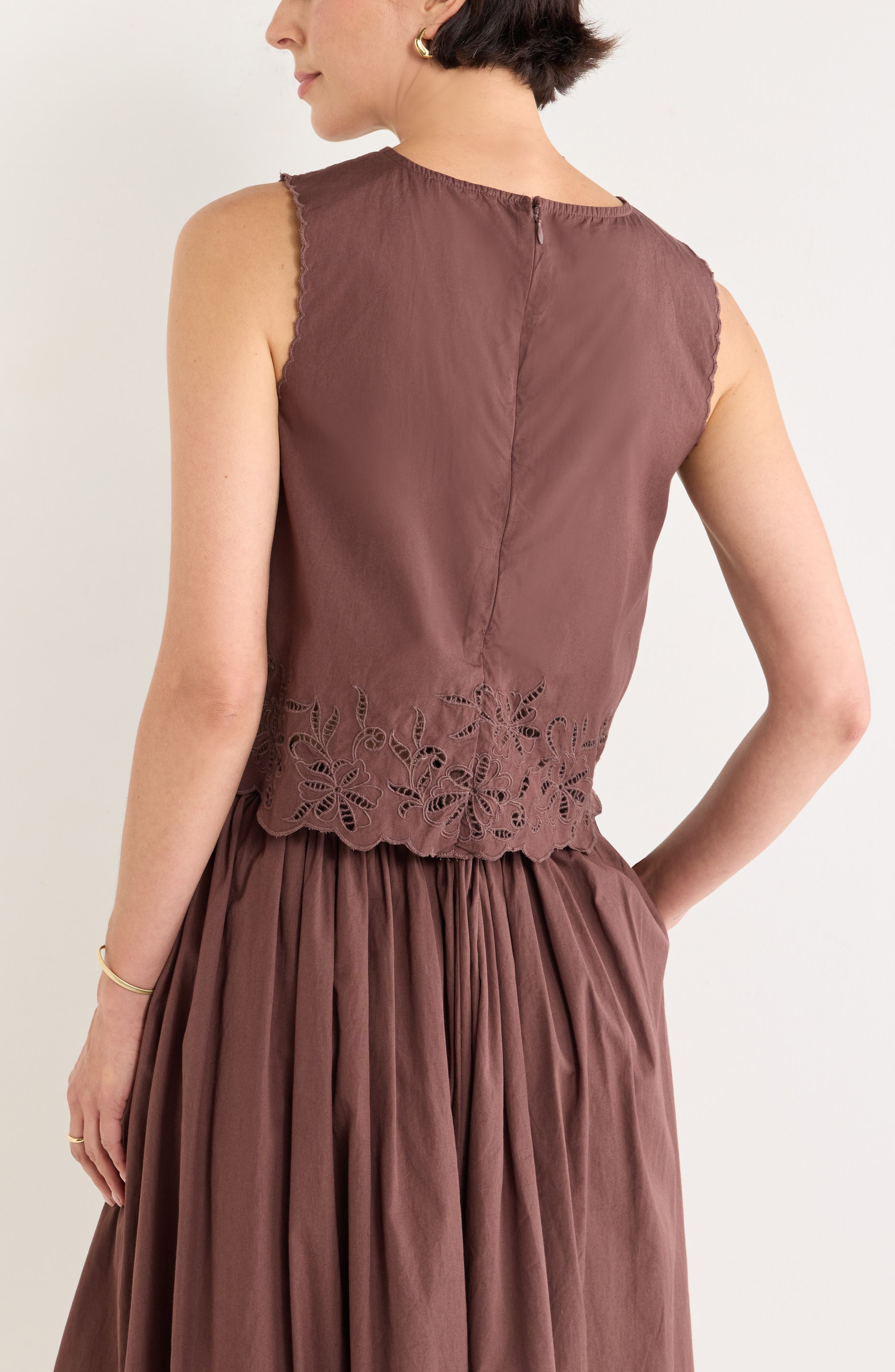 Nordstrom Schiffly Cotton Eyelet Shell