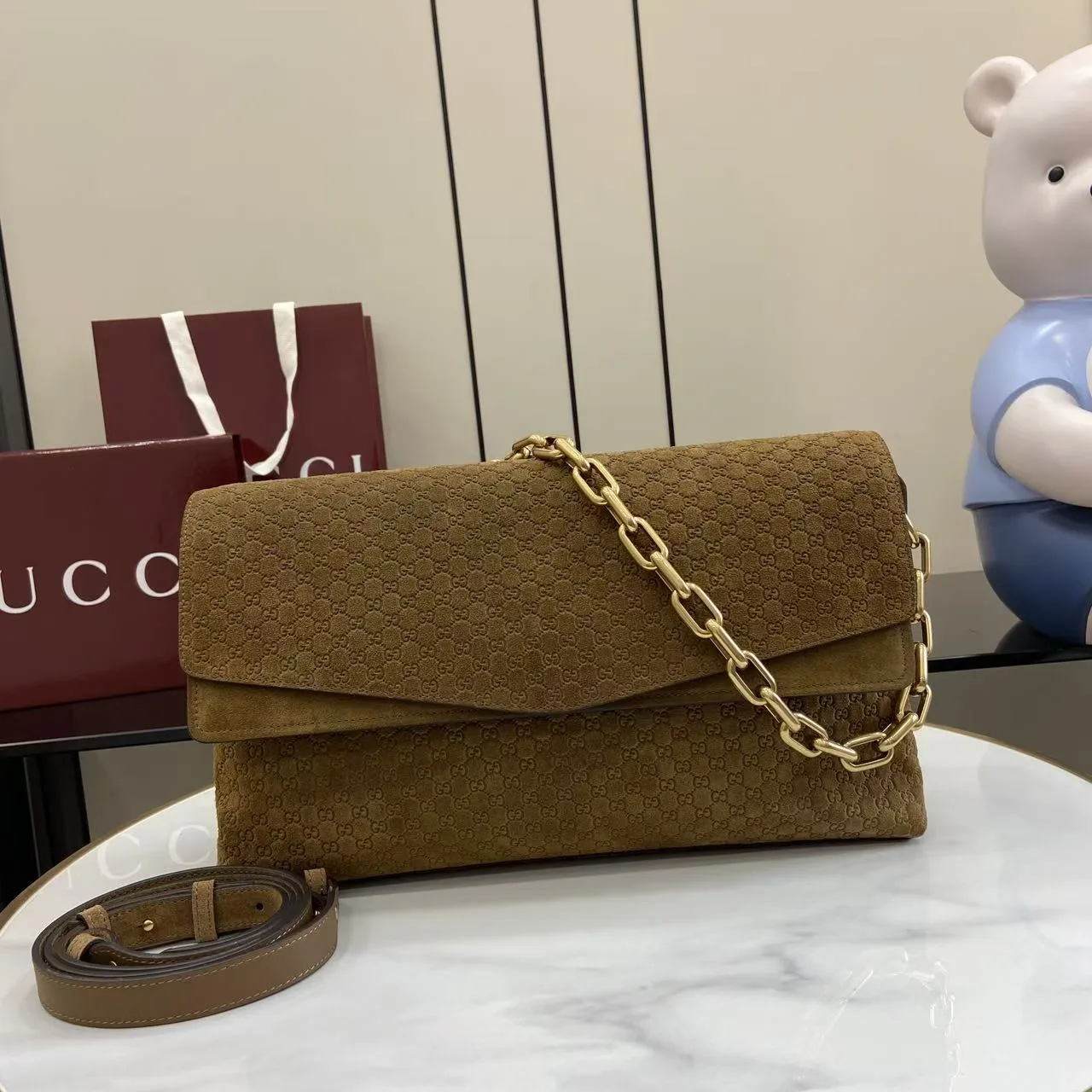 Gucci Brown GG Supreme Canvas Shoulder Bag product photo from LabelPicks