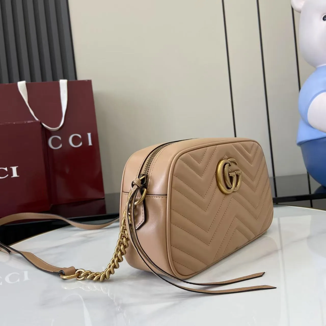 Gucci Beige Marmont GG Supreme Canvas Crossbody Bag product photo from LabelPicks