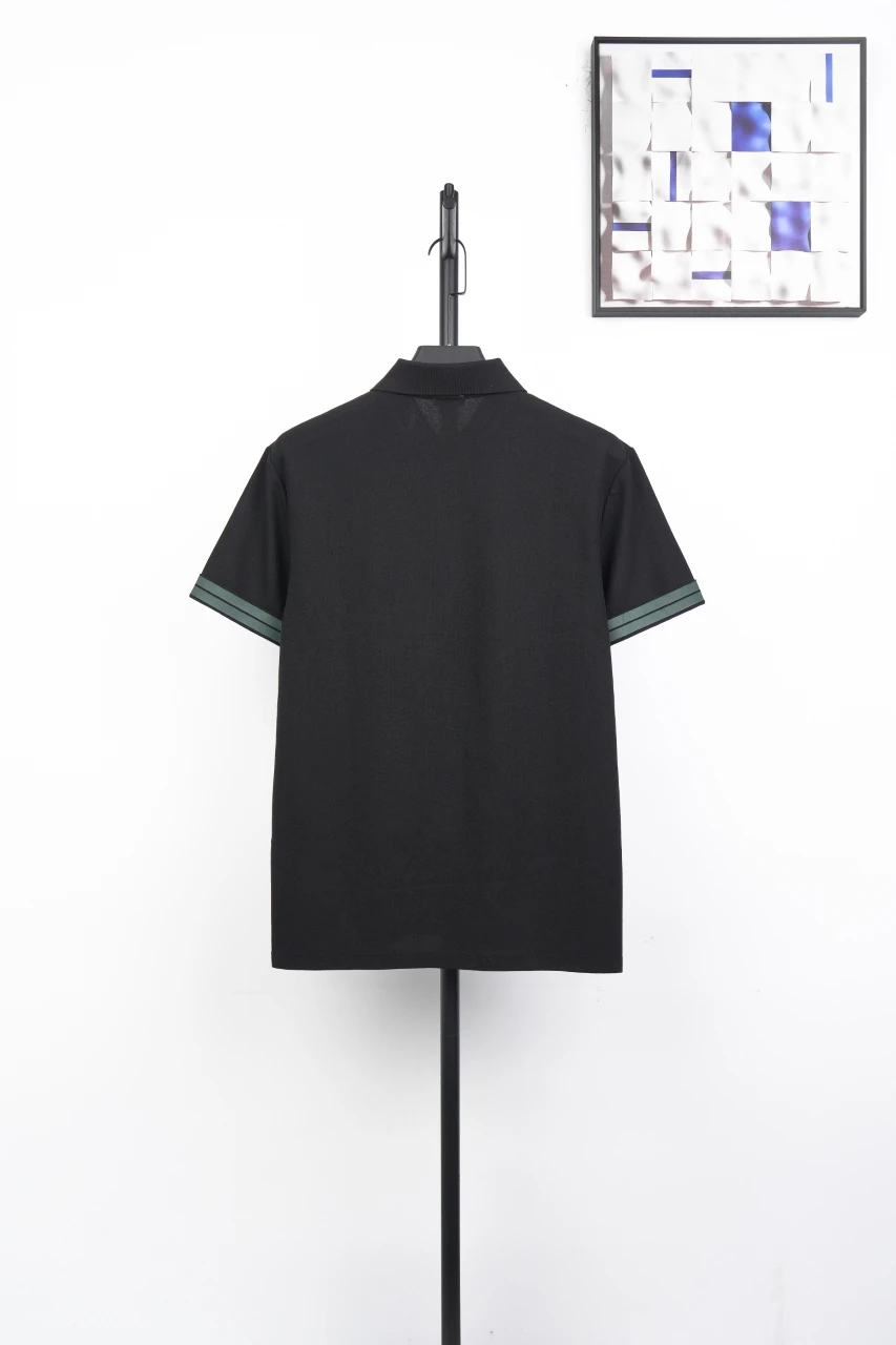 Burberry Black Green Trim Equestrian Knight Polo Shirt product photo from LabelPicks