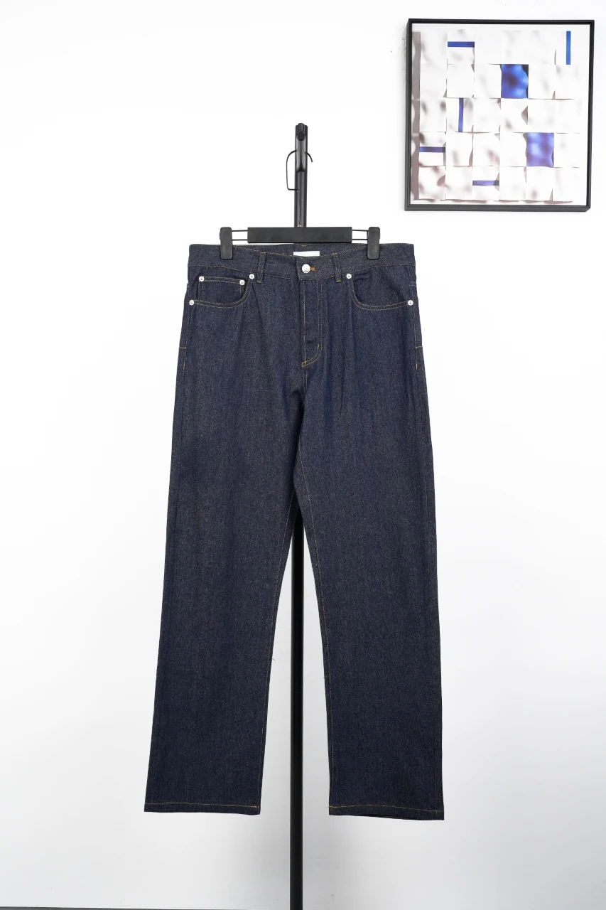Dior Navy Twill Denim Pants with Brown D Leather Label product photo from LabelPicks
