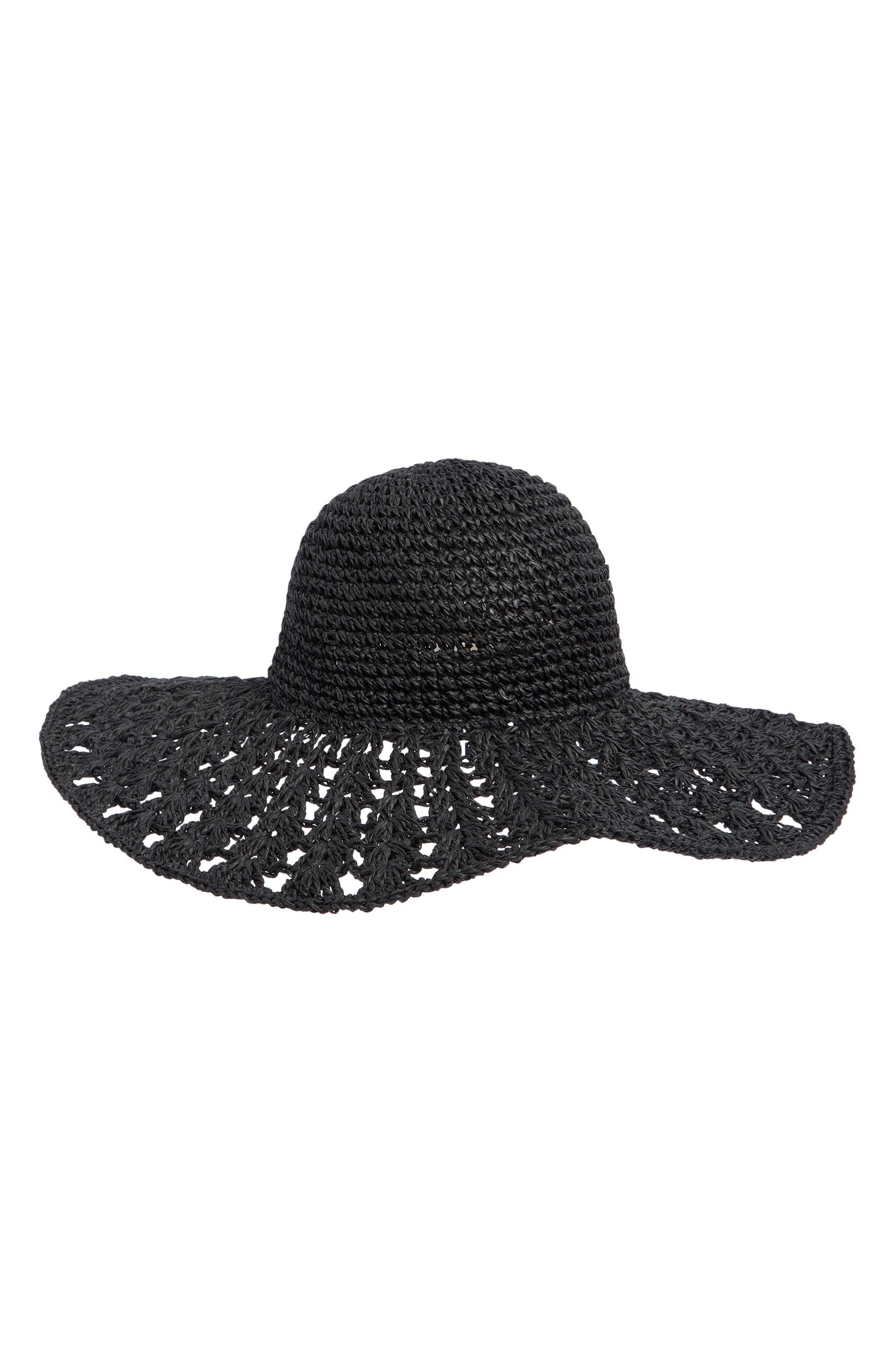 Steve Madden Textural Straw Crochet Floppy Hat