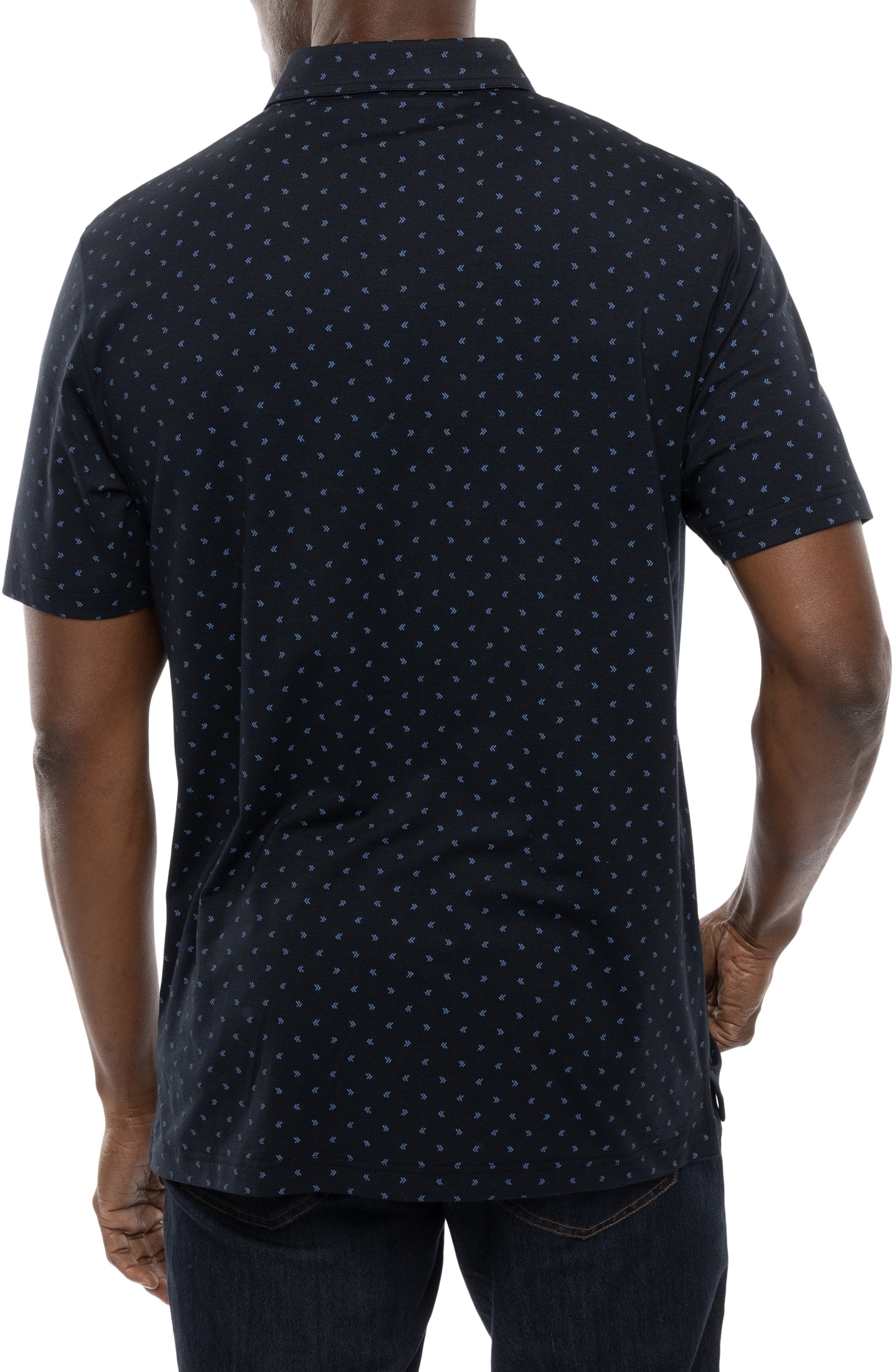 TravisMathew Cape Verde Geo Print Stretch Polo