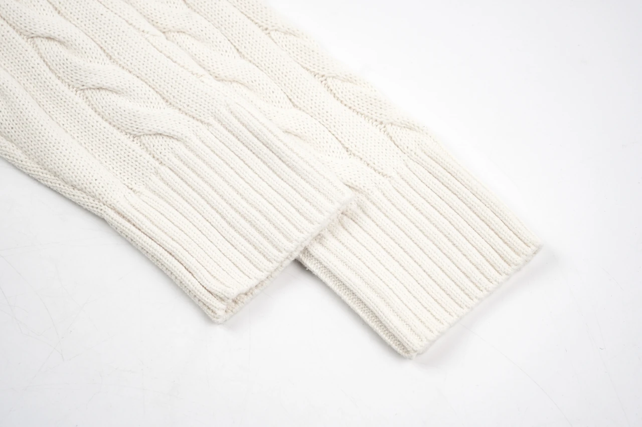 Ralph Lauren Off White Pony Embroidered Cable Knit Crewneck Sweater product photo from LabelPicks
