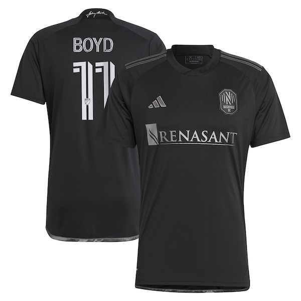 Tyler Boyd Nashville SC adidas 2024 Man In Black Kit Replica Player Jersey - Black/Yellow