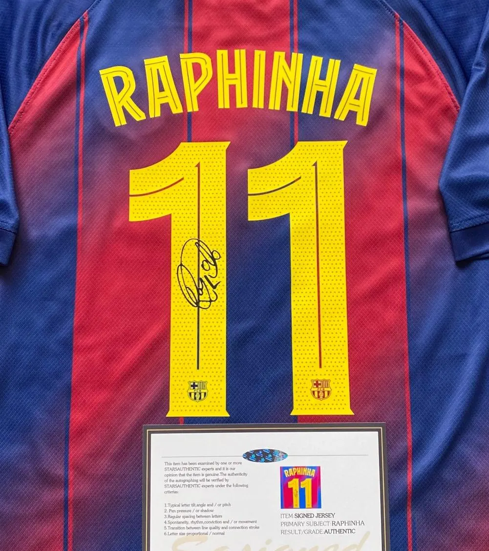 Raphina SIGNED Barcelona 25/26 Home #11 Jersey/Shirt - COA - 2025