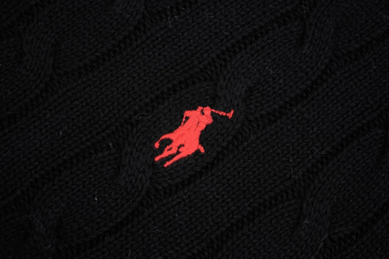 Ralph Lauren Black Pony Embroidered Half Zip Sweater product photo from LabelPicks