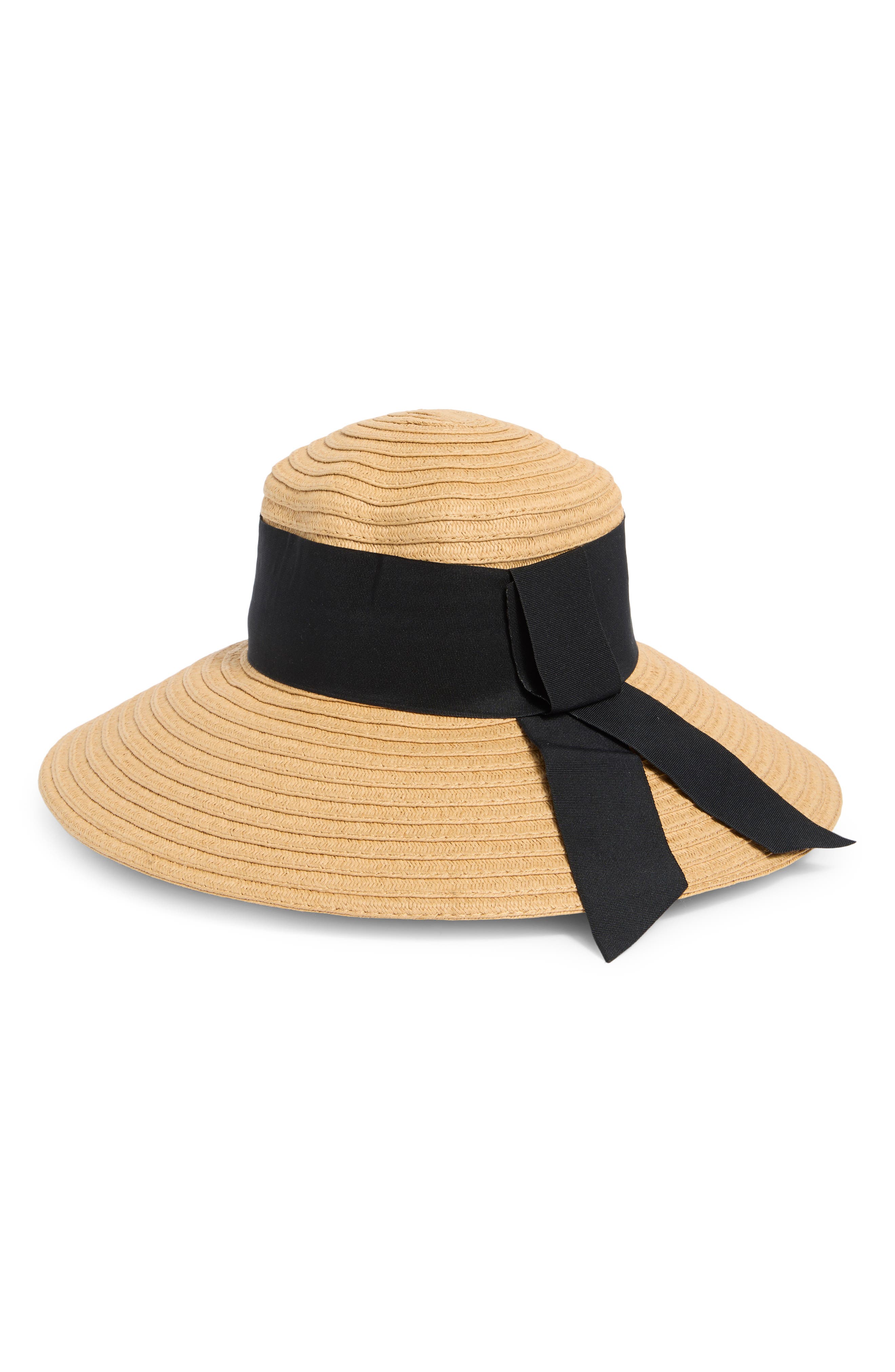 Vince Camuto Oversize Ribbon Down Brim Woven Hat