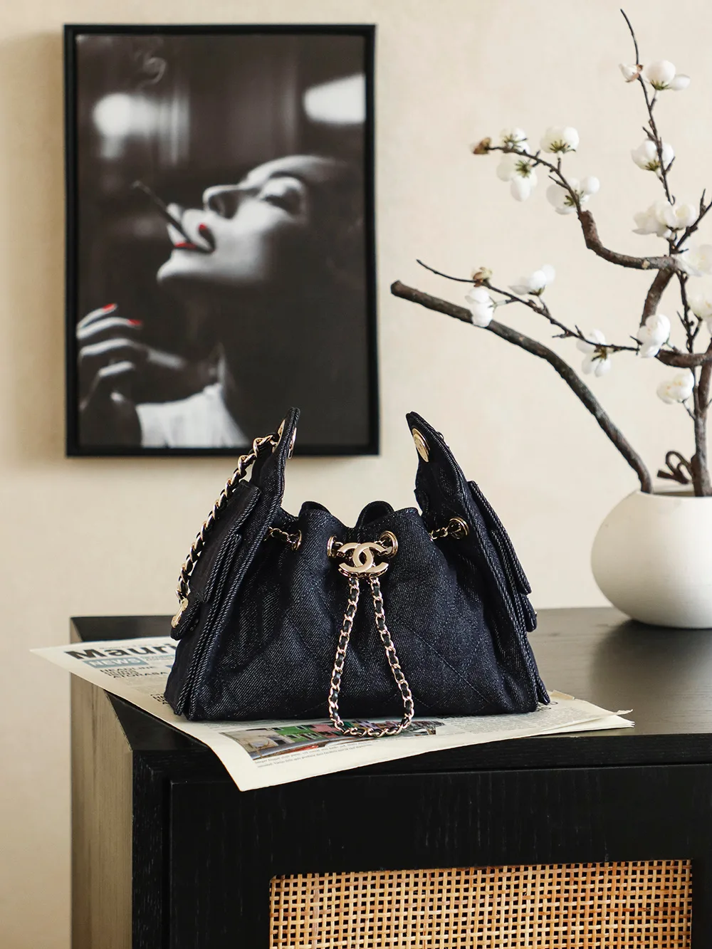 Chanel Gold Denim Hobo Bag product photo from LabelPicks