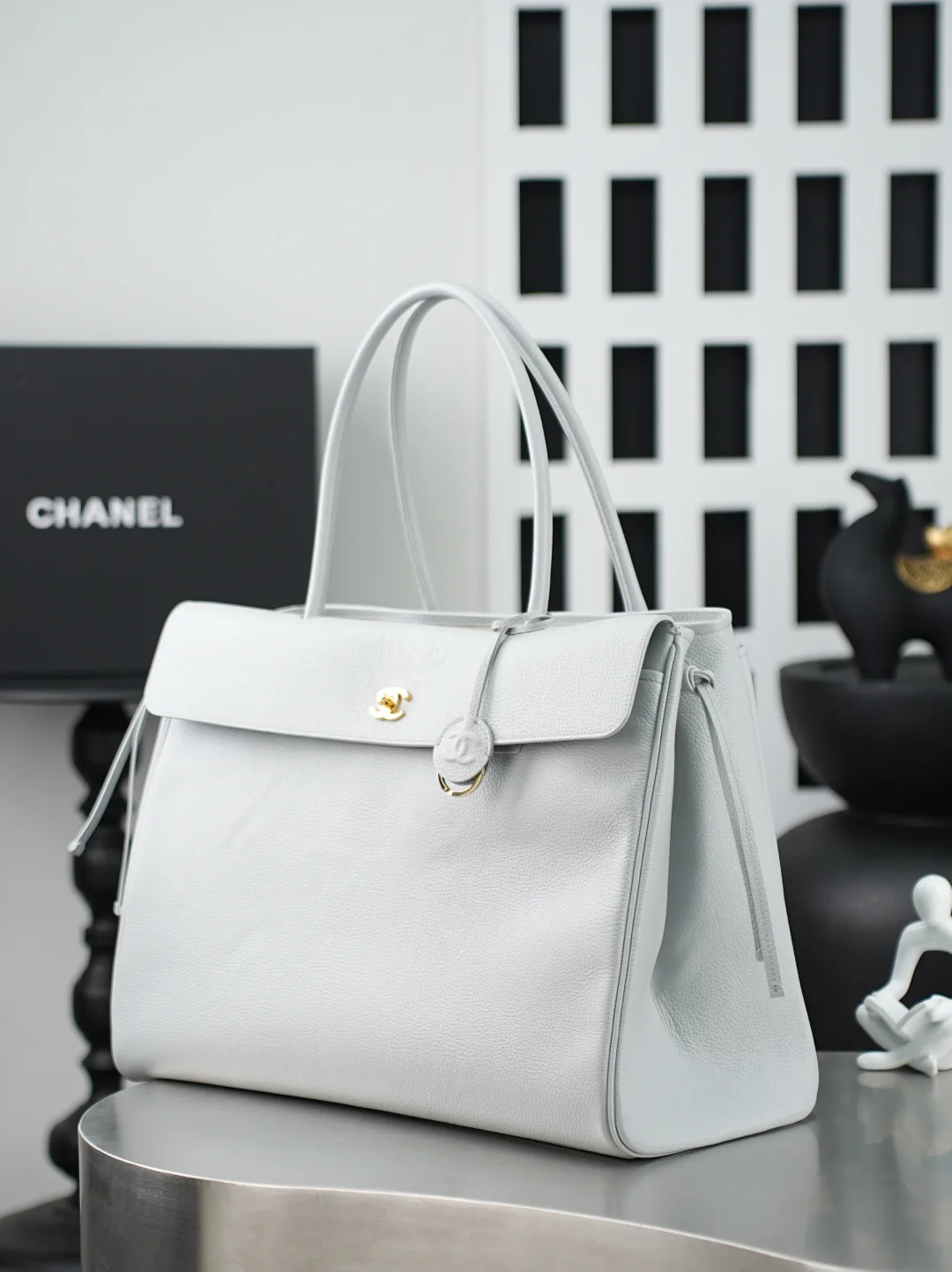 Chanel Brown Grained Leather Tote Bag product photo from LabelPicks